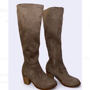 Women's Tan Suede Knee-High Boots